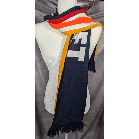 Town Pool Nantucket Navy And Striped Reversible Winter Scarf - Picture 8 of 9